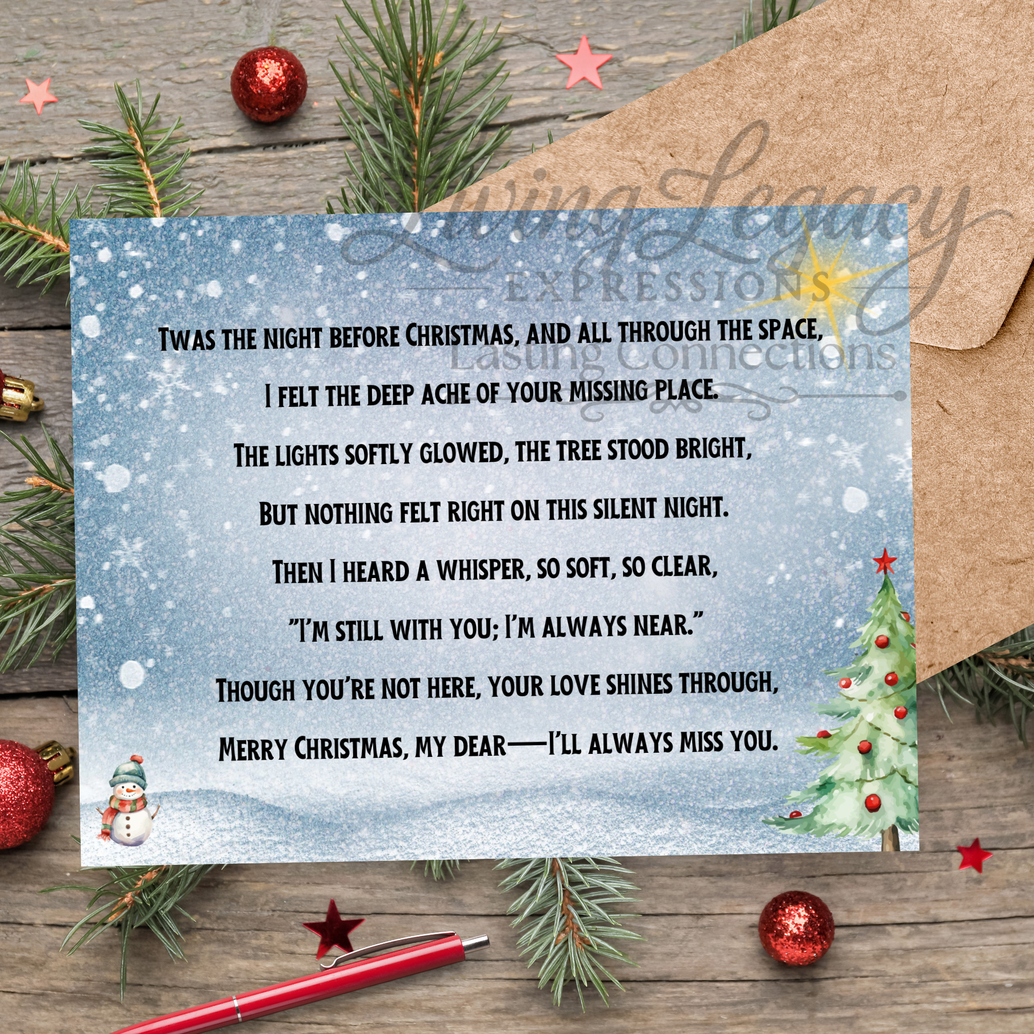 Christmas Remembrance Card – Holding Love Through the Holidays