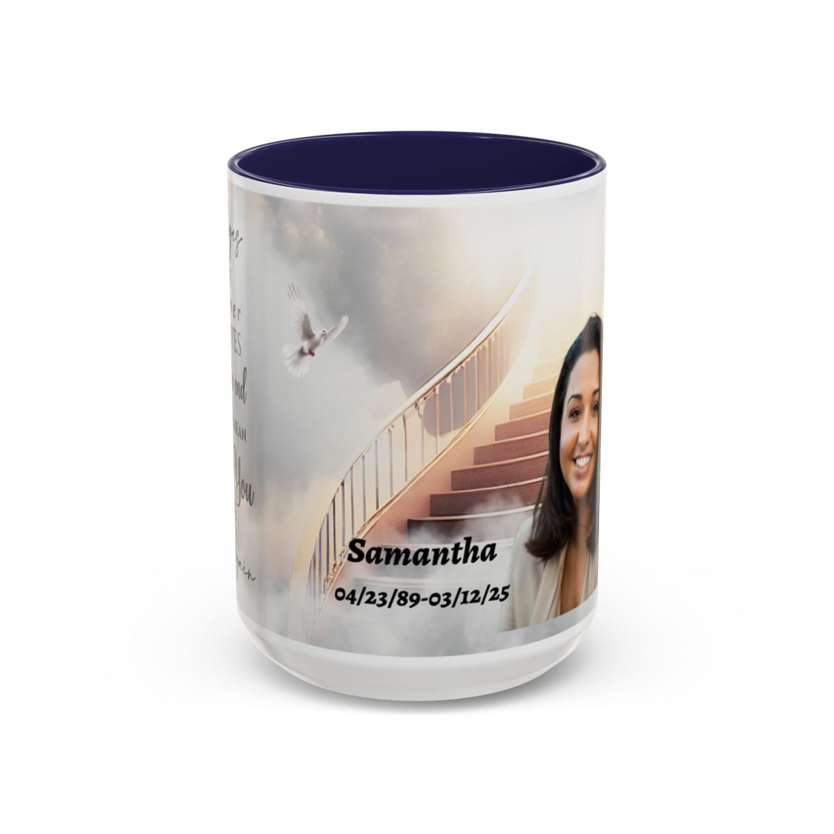 Personalized Memorial Coffee Mug with Custom Photo and Dates (11, 15oz)