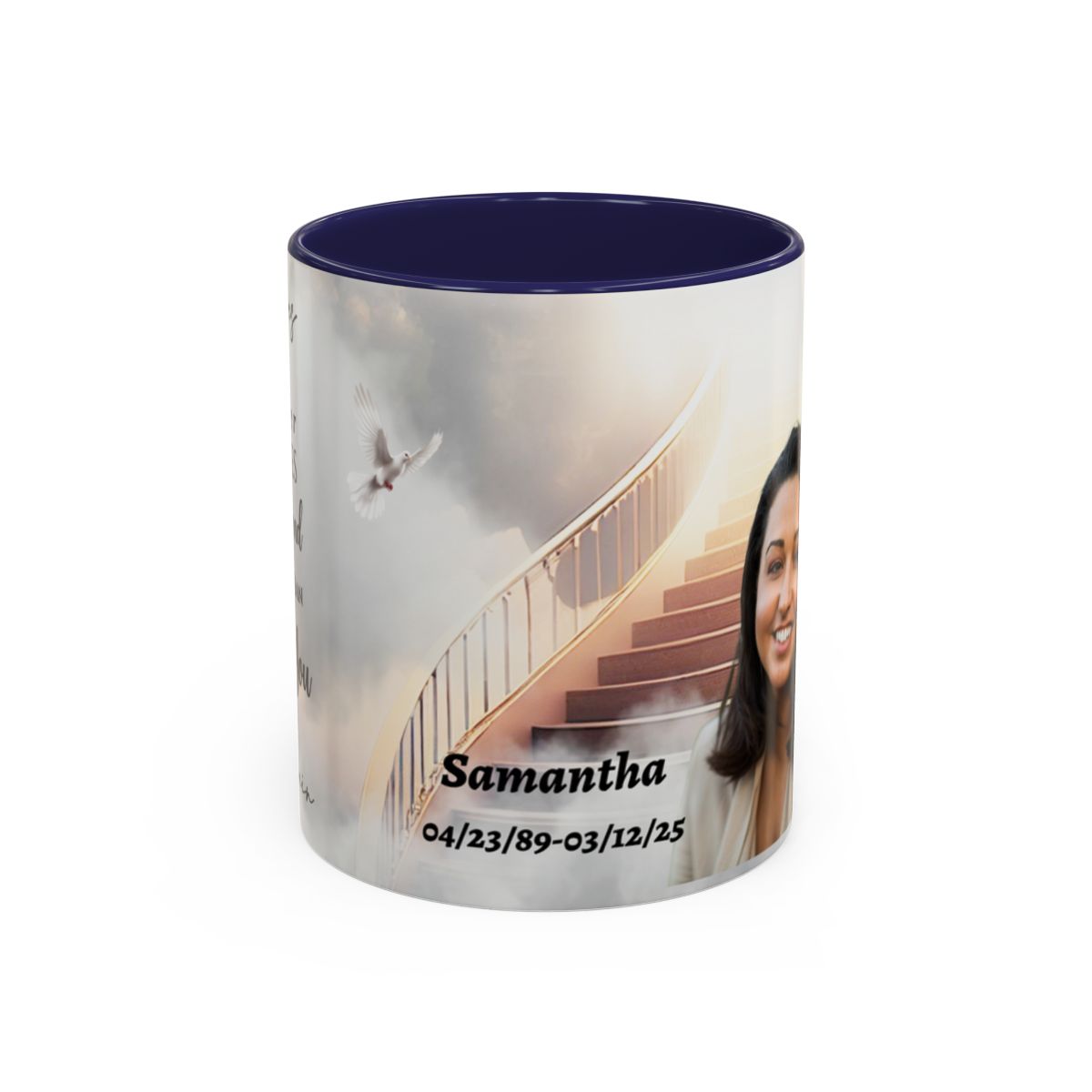 Personalized Memorial Coffee Mug with Custom Photo and Dates (11, 15oz)
