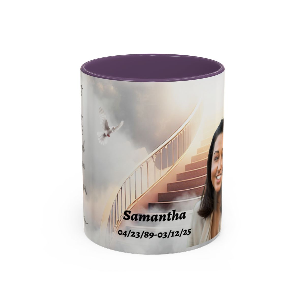Personalized Memorial Coffee Mug with Custom Photo and Dates (11, 15oz)