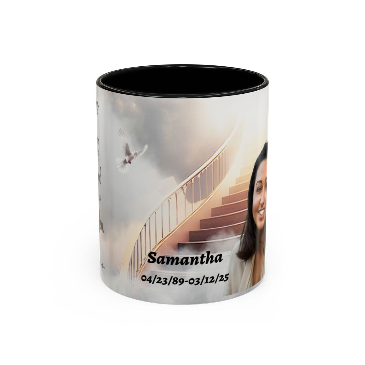 Personalized Memorial Coffee Mug with Custom Photo and Dates (11, 15oz)
