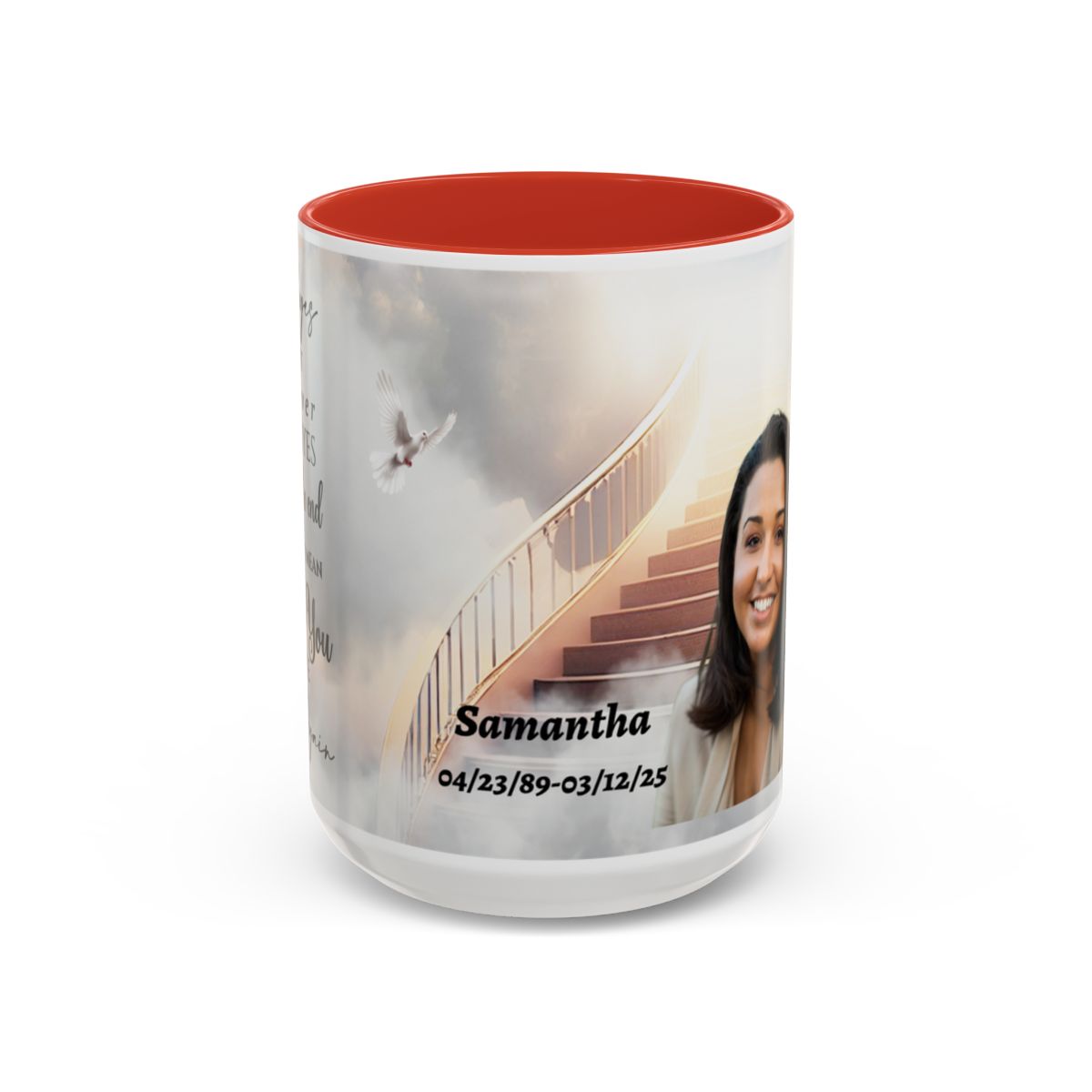 Personalized Memorial Coffee Mug with Custom Photo and Dates (11, 15oz)