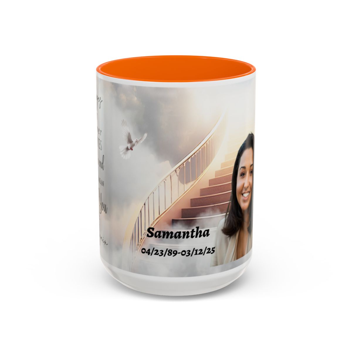 Personalized Memorial Coffee Mug with Custom Photo and Dates (11, 15oz)