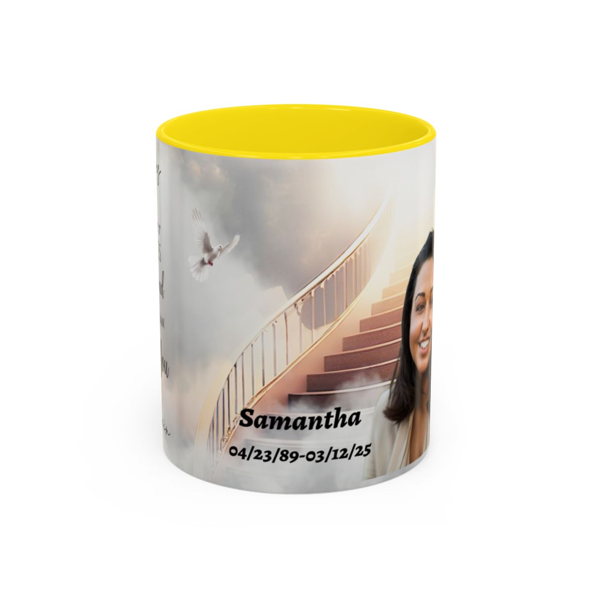 Personalized Memorial Coffee Mug with Custom Photo and Dates (11, 15oz)