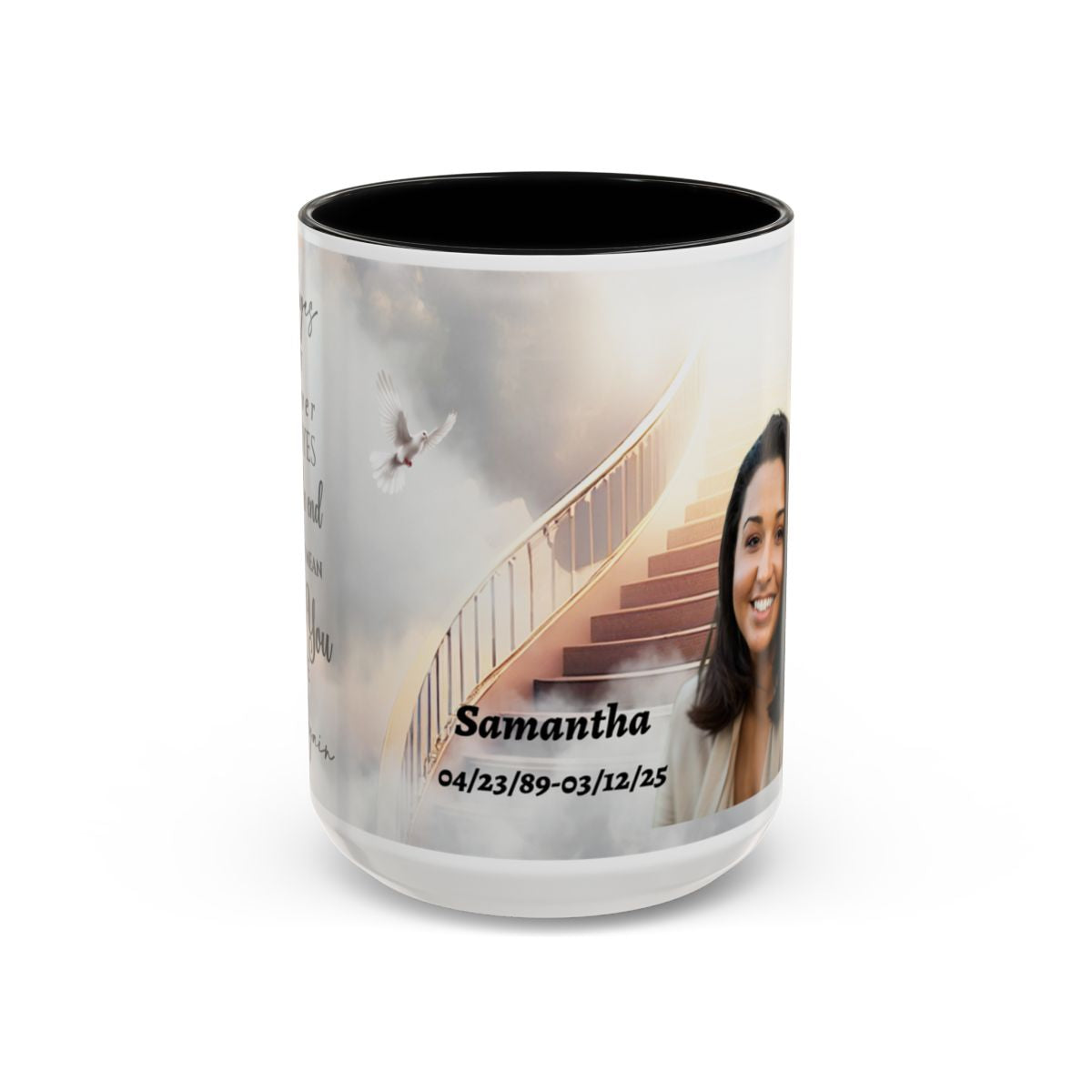 Personalized Memorial Coffee Mug with Custom Photo and Dates (11, 15oz)