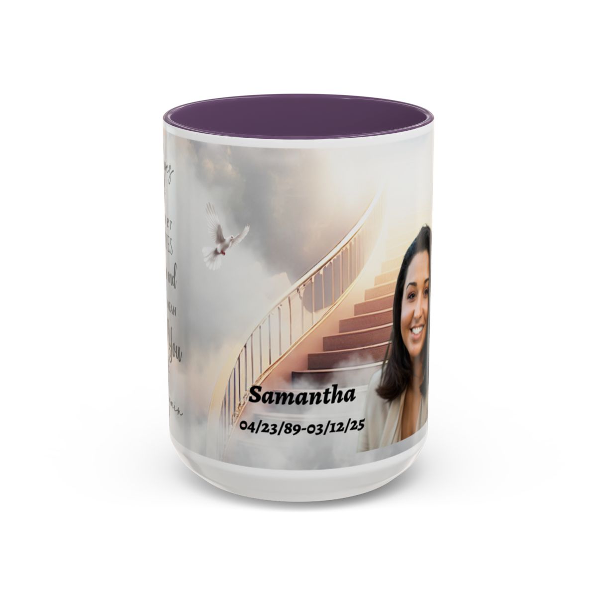 Personalized Memorial Coffee Mug with Custom Photo and Dates (11, 15oz)